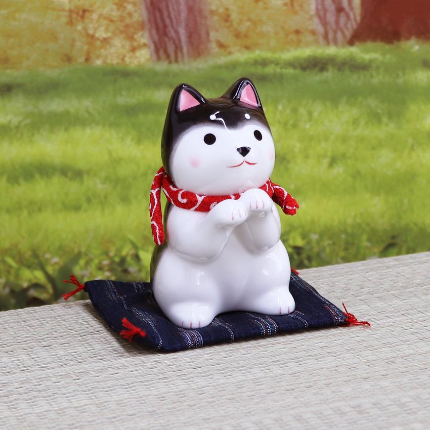 大阪長生堂 いぬ イヌ 犬 戌 置物 陶器 わんこ日和おねだり柴犬 高さ