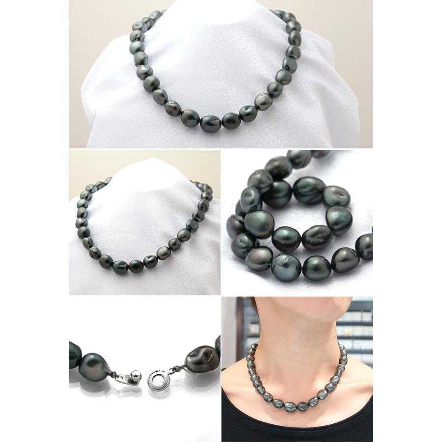 南洋黒蝶パールネックレス11mm〜13mm バロック : 宝寿堂 Yahoo!店