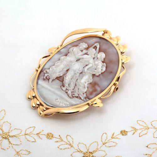 K18 シェルカメオ ブローチ ペンダント : 宝寿堂 Yahoo!店 - 通販
