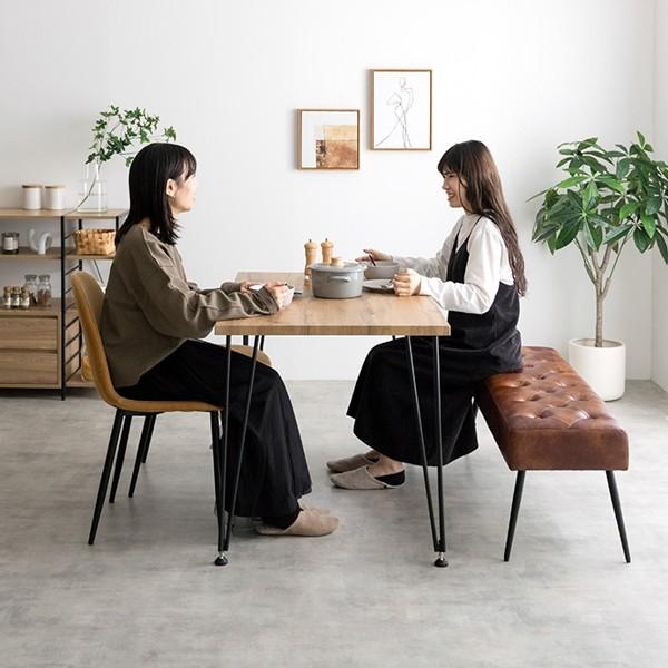 ダイニングベンチ 1脚 単品 幅110cm 2人掛け 二人用 ふたりがけ 合皮