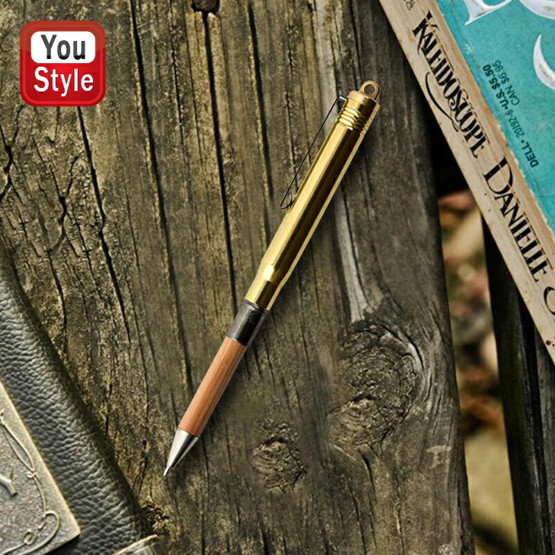 MIDORI（ミドリ） ブラス 真鍮 無垢 キャップ式ボールペンブラス