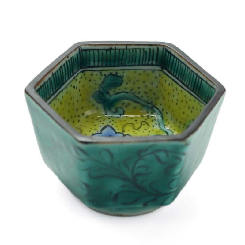 九谷焼：吉田屋瓜図六角ぐい呑・須田菁華《ぐい呑み・盃》 : 和食器の