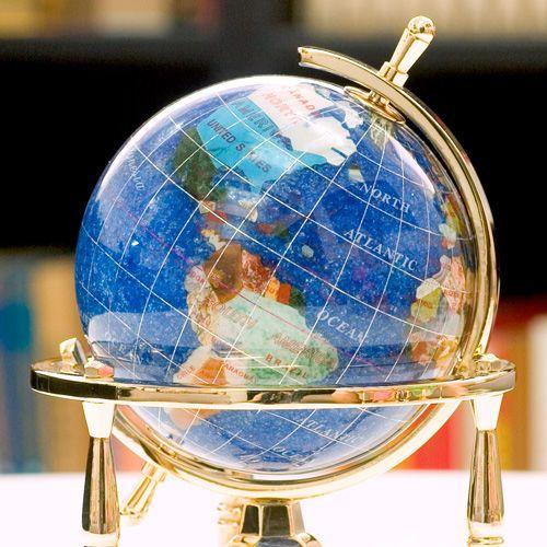 東京銀座PICALS 天然石地球儀 8cm 水晶地球儀 3脚タイプ : ピカルス