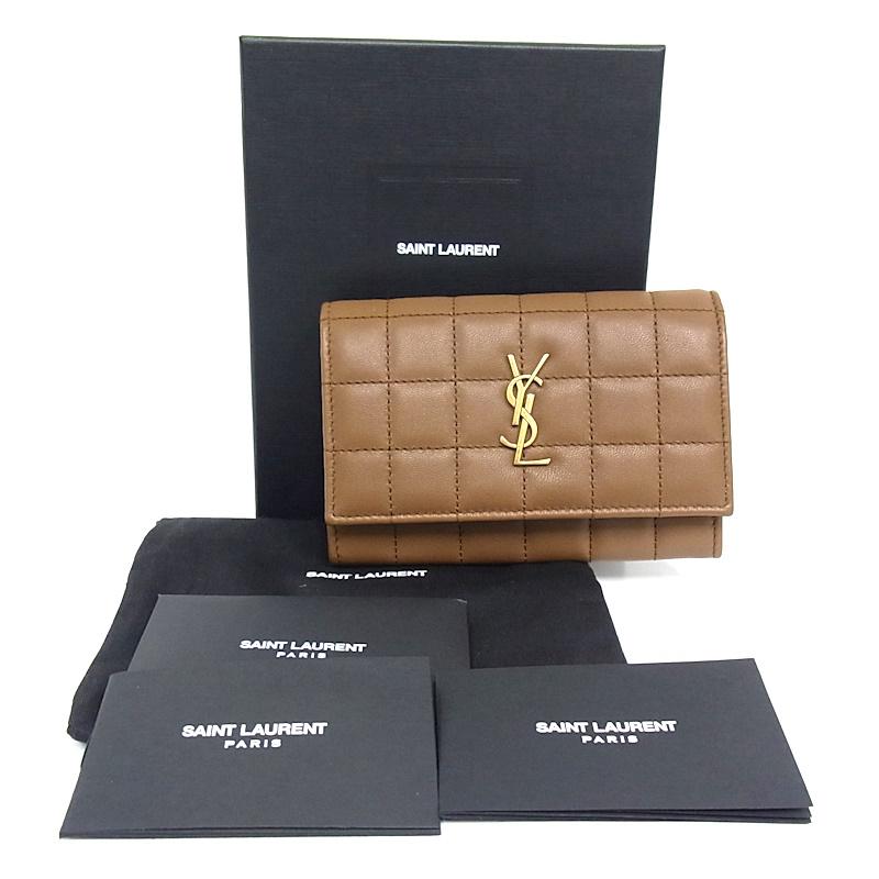SAINT LAURENT サンローラン SAINT YSL 2つ折り財布 ラムスキン