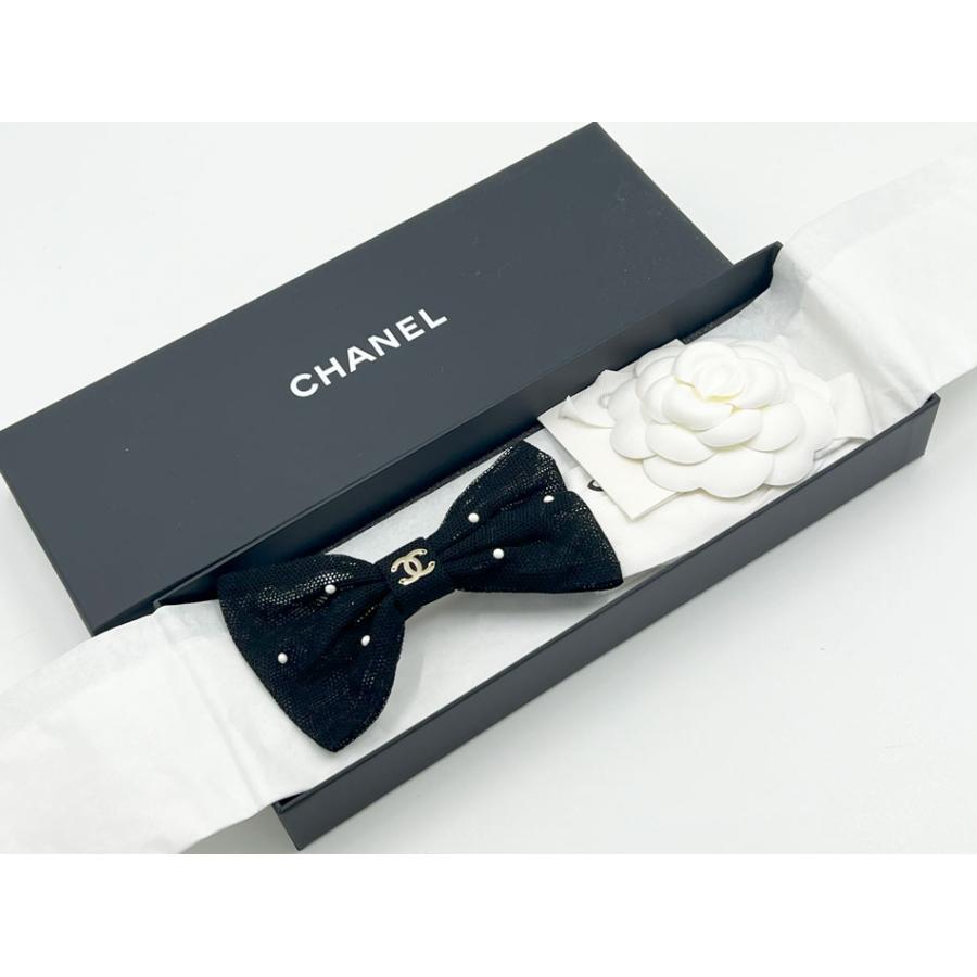 CHANEL（シャネル） バレッタ ヘアクリップ 髪留め リボン パール