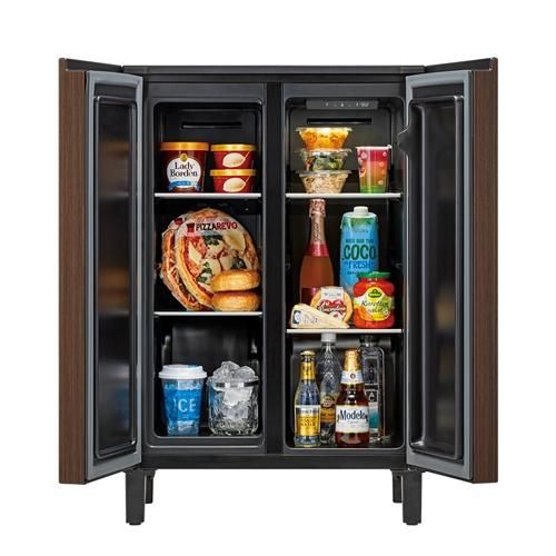 アクア 冷蔵庫 72L 観音開き 2ドア 幅60cm 家具調デザイン 省エネ静音