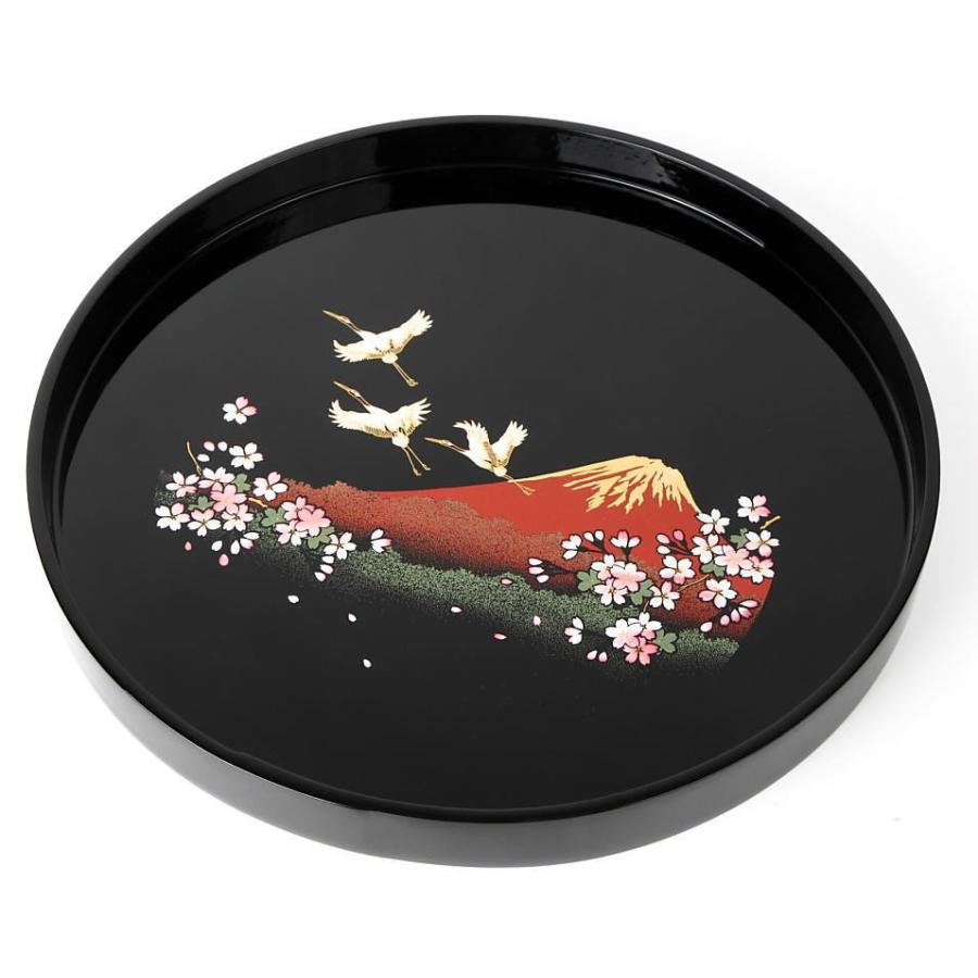 象彦 根来塗 お盆 象彦の丸盆 (根来塗 漆器 ロクロ目 朱