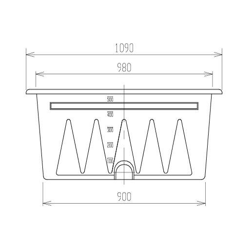 スイコー（SUIKO） 角型容器(KL型容器) KL-500 角桶500L 角型の浅型