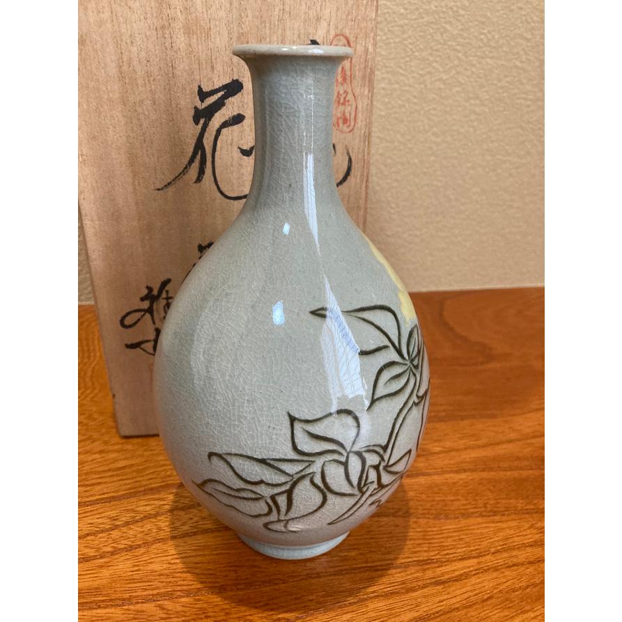 花瓶 象嵌花入 高田焼八代窯 雅女 酒井 正枝 : 陶磁やない - 通販