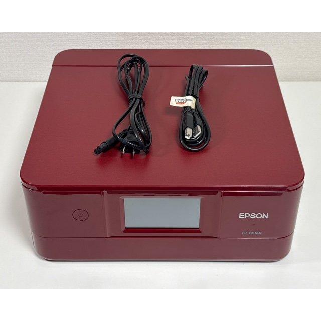 中古】EPSON EP-881AR インクジェットプリンター レッド