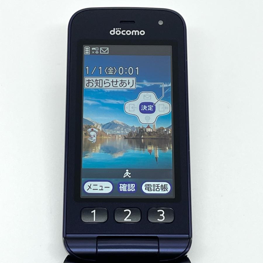 らくらくシリーズ 【良品】らくらくホン F-02J ネイビー ドコモ SIM