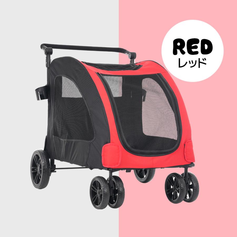 ペットカート 大型犬 中型犬 多頭用 折りたたみ 大径タイヤ 4輪 犬