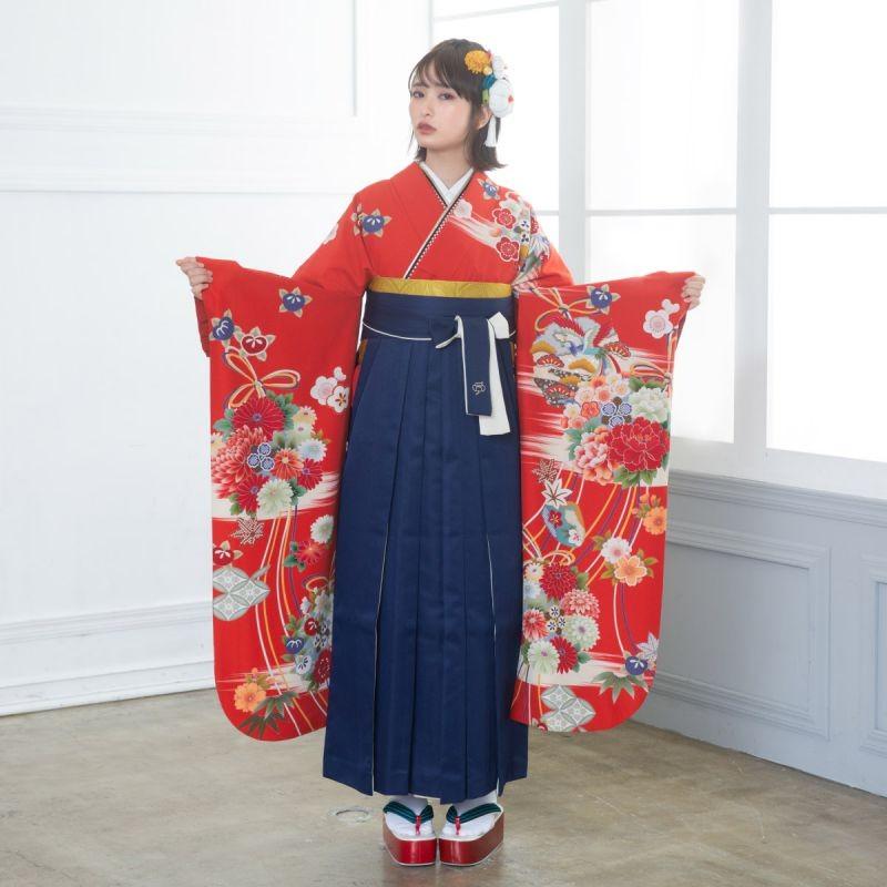 きもの道楽 定価25700円セール開催中！卒業式 袴セット 赤 牡丹と雪輪