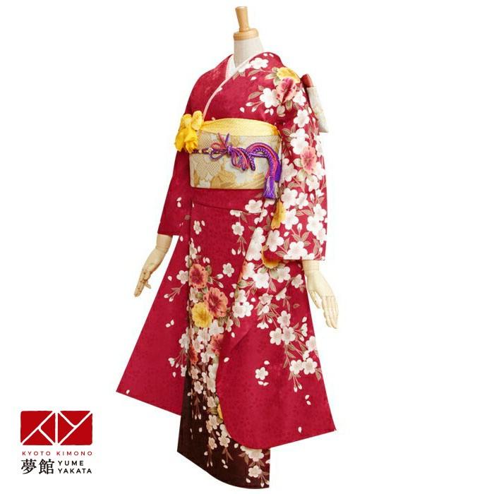 ◎振袖＆袋帯 きものやまと 総絞り 成人式 結婚式 十三参り 緋色、 美