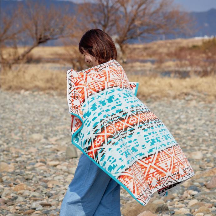 ブランケット タオル地 100×178cm 綿100％ ビーチタオル 大判タオル