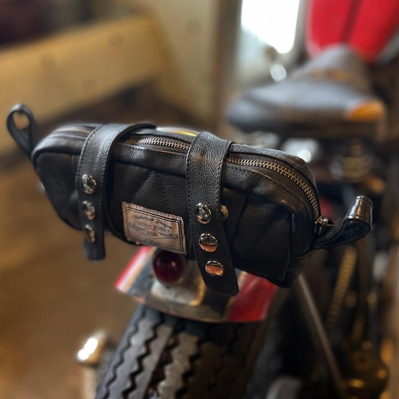 ZONオリジナルツールバッグ レザー 牛革 シンプル 小さめ バイク用