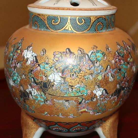 九谷焼 茶道具 香炉 三十六歌仙 小倉百人一首 住田金陽 掬翠作 （限定