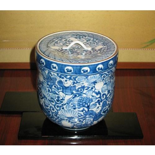 九谷焼 茶道具 水指 染付唐子 紅椿窯 手描き : ZAZU&CO. - 通販