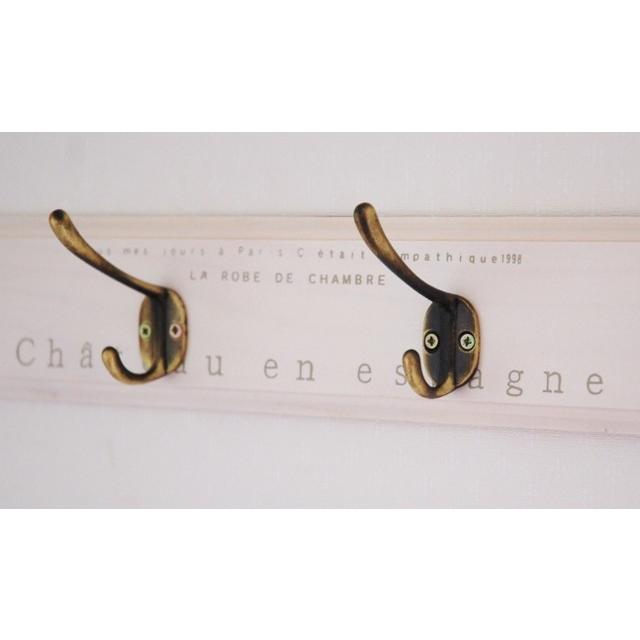 ハンガーフック フレンチ 白 ハンガーラック 木製 アンティークフック