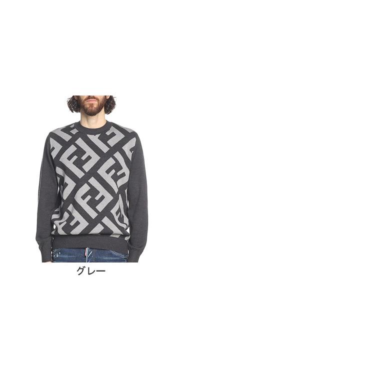 FENDI（フェンディ） ニット メンズ セーター FF柄 クルーネック