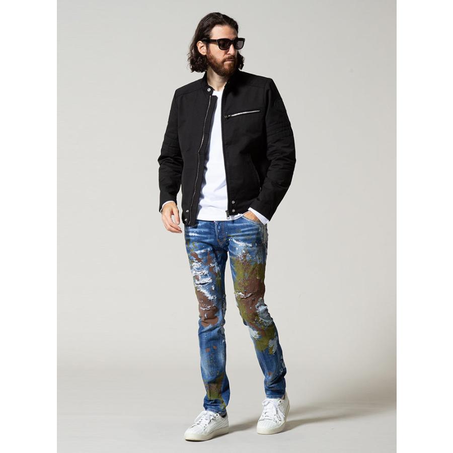 DIESEL（ディーゼル） メンズ コットン シングル ライダースジャケット