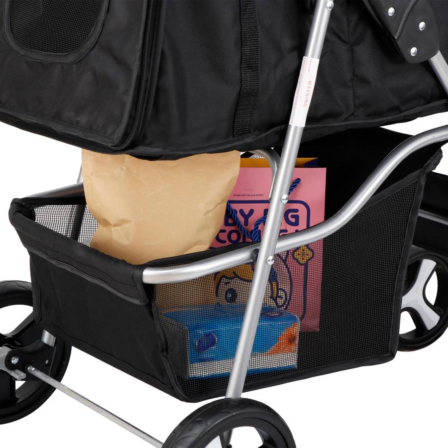 セール】人気 ペットカート 折りたたみ 防水 4輪 収納カゴ付き 耐荷重