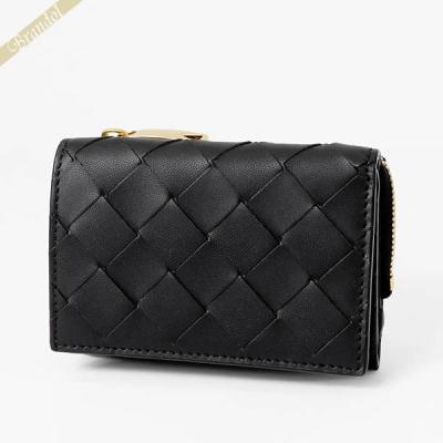 BOTTEGA VENETA三つ折り財布コンパクトウォレットカセットクロコ型押し