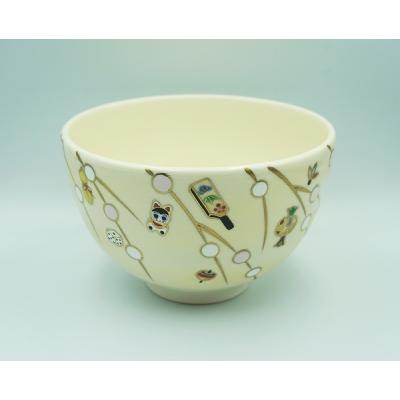 茶道具】善昇造 色絵梅茶盌（共箱） 茶道具】善昇造 色絵梅茶盌（共箱）