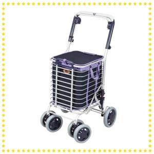 ショッピングバッグ付 アルミワイヤーカート ショッピングカート