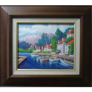 絵画 梅沢民雄 肉筆油絵 風景画 水辺 パリ セーヌ河 送料無料 : アート