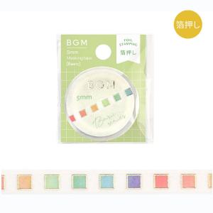 BGM 箔押し 「並木」 5mm マスキングテープ / 可愛い 細い マステ 手帳