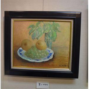 油絵 絵画 原画 吉田利子 〈柿〉 静物画 ∵ サイズ12F 送料無料！ : B