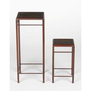 盆栽飾り卓 盆栽飾り台 「正方高卓2点セット（大・中）」 お得なセット