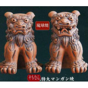 シーサー置物 門柱白 超特大 琉球焼 沖縄陶器 沖縄伝統工芸 全国送料