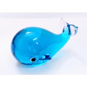 ガラス細工 マンタ（LL) 青 ミニチュア 置物 雑貨 水族館 海 小物