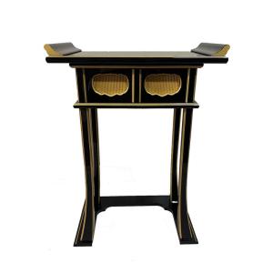 仏具 寺院用 経机 机 卓 中京型 背高経机金具打 黒 2尺2寸 寺院用仏具