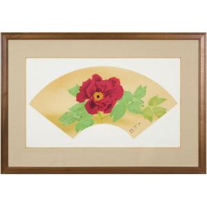 山口華楊 『紅白牡丹』 木版画 絵画 日本画 花 送料無料 : 内田画廊