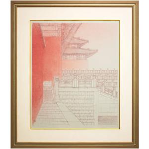 野田弘志 「 牡丹 」 ー 版画集 眼の記憶より 銅版画 洋画 絵画 花