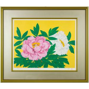 中島千波 花の写生 12葉』求龍堂 桜 牡丹 鉛筆と色鉛筆だけ