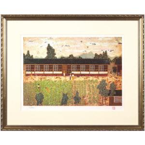 山下 清 「 浅草の仲見世 」 リトグラフ 版画 ペン画 版画 日本の風景