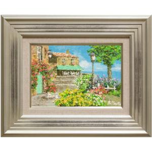 真作 中島達幸 『巴里のリユードビユイン風景』 油彩 F8号 豪華額装