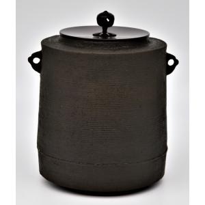 茶道具 茶飯茶事用 茶飯釜 替蓋2枚 菊池政光作 釜鐶付き 茶道 : 茶道具