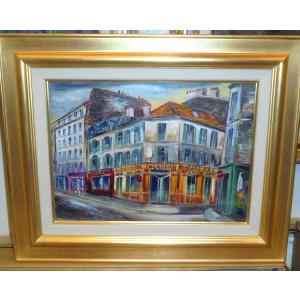 フランス風景絵画 油絵 小澤勇寿郎 作 パリの街 8号サイズ インテリア