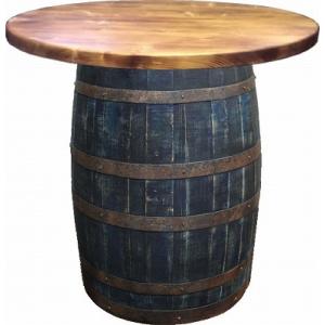 ウイスキー樽テーブル ホロウタイプ（天板600φ）（アンティークブルー