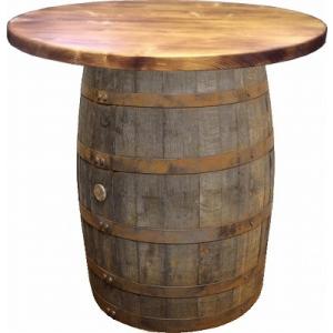 ウイスキー樽テーブル キャビネットタイプ（天板600φ）（ナチュラル