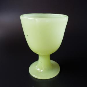 ウランガラス なつめ型 氷コップ KYマーク 【明治 大正】アンティーク