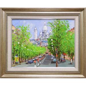 絵画 油絵 運河のある街（アムステルダム） （黒沢久） 【肉筆】【油絵