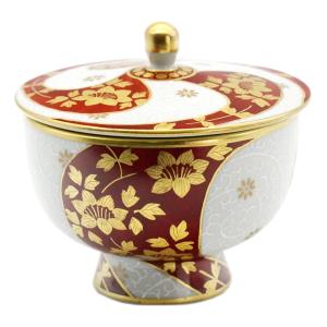 九谷焼 吉田美統【人間国宝】九谷焼飾り皿 釉裏金彩芙蓉文（縄目