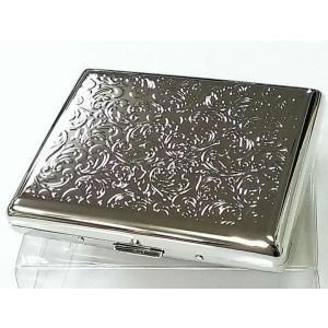シガレットケース ロング レディース 20本 シルバーアラベスク タバコ