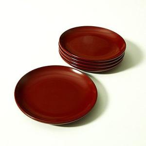 山田平安堂 銘々皿 溜（5枚組） 菓子皿/漆塗り/漆器 : 漆器 山田平安堂